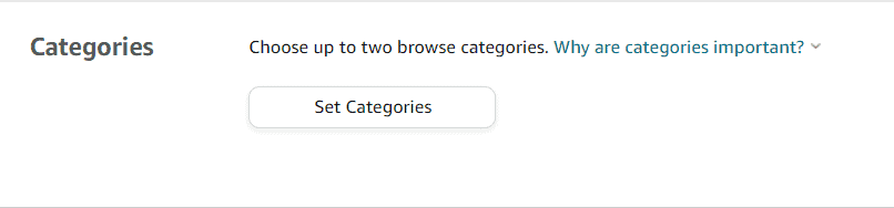 kindle "set categories" section