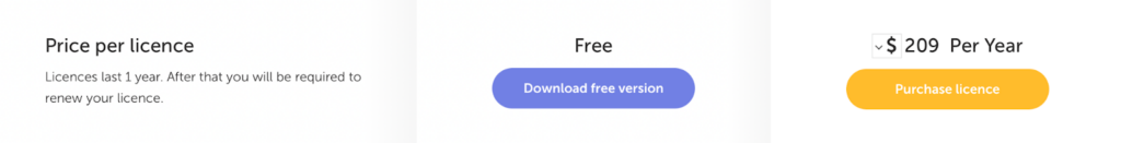Screaming free and paid versions pricing