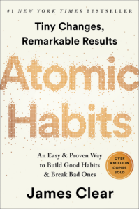 example of a good cover design of the book "Atomic habits" 