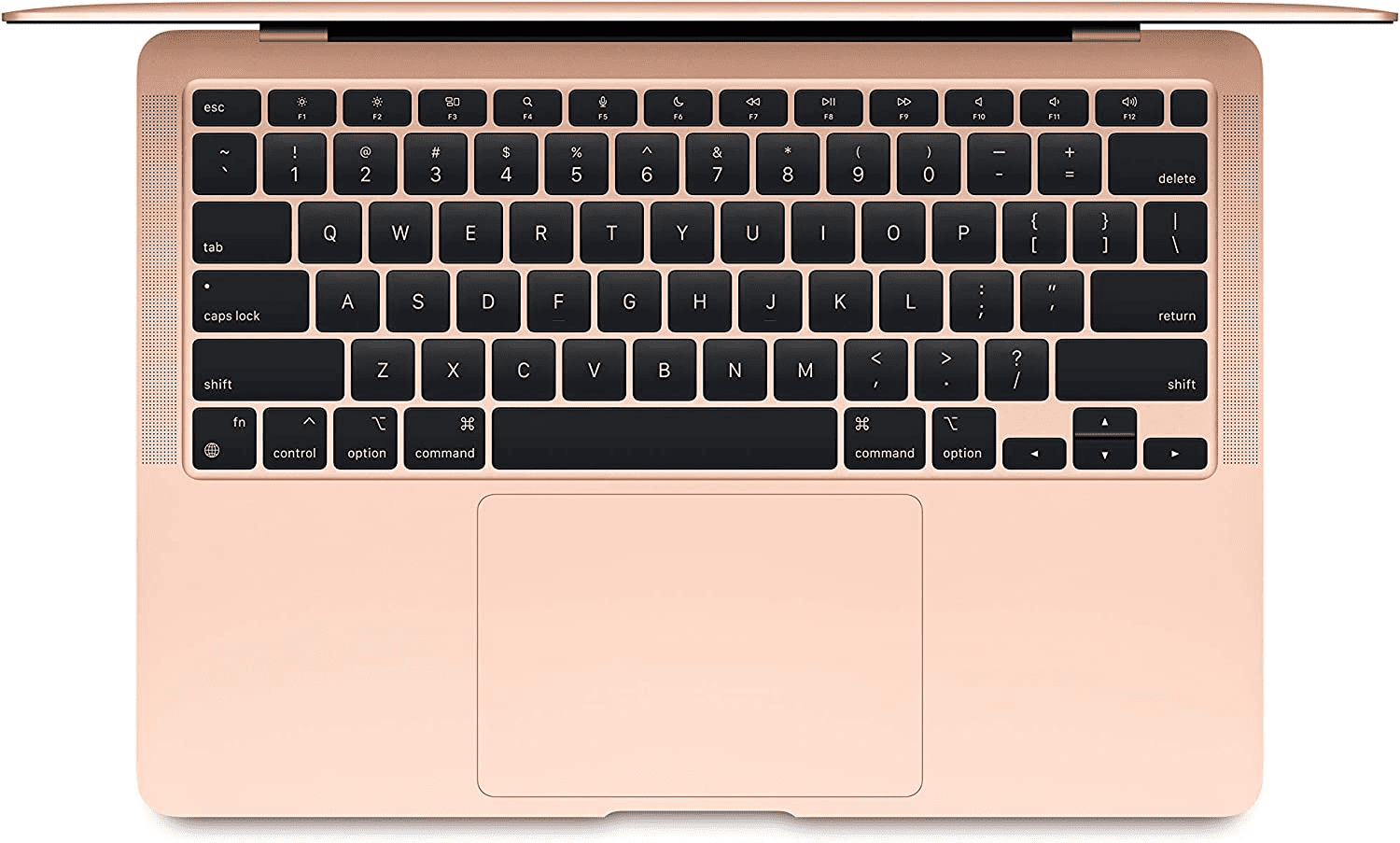 top view of apple MacBook Air (M1, 2020) Mid-Range laptop for writers