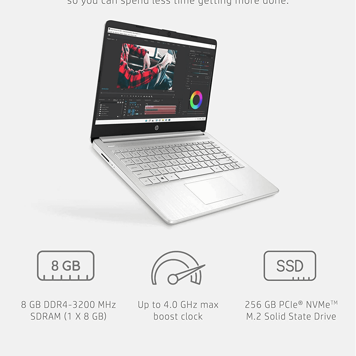 side view of the HP 14 Laptop for writers Under $500