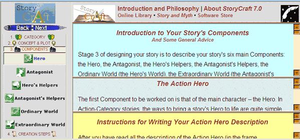 Feature dashboard of Story Craft Tool showing multiple tabs to implement