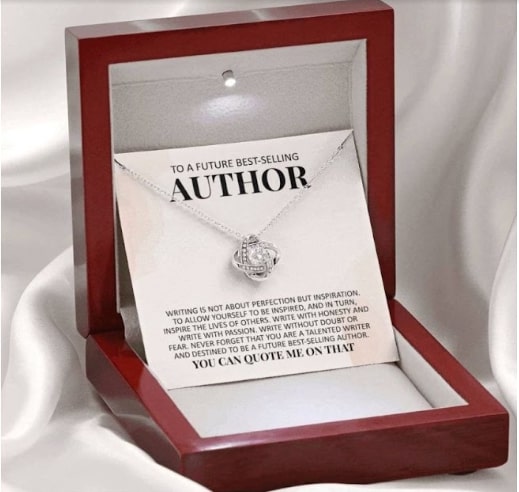 best gifts for authors - necklace with a writer's quote on it 