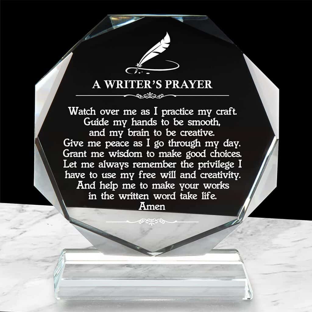 best gifts for writers who have everything - Writers prayer plaque