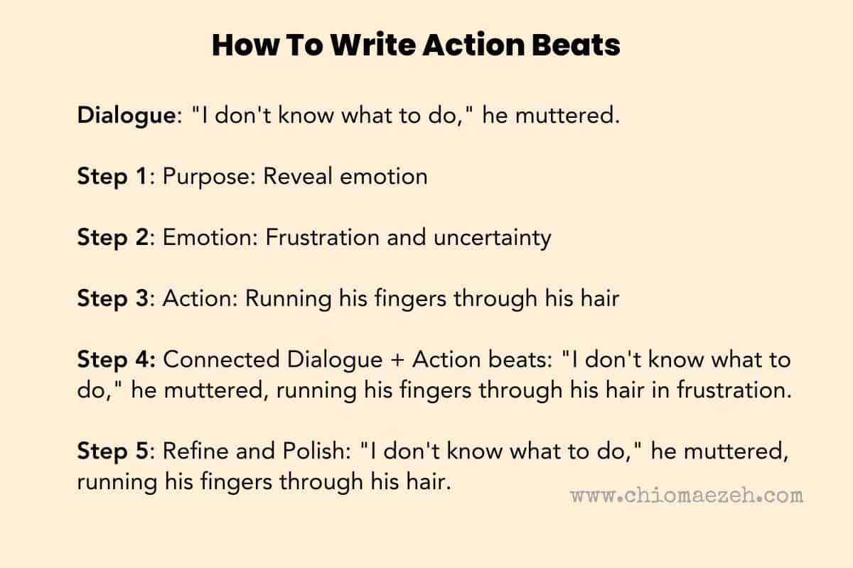 how to write action beats